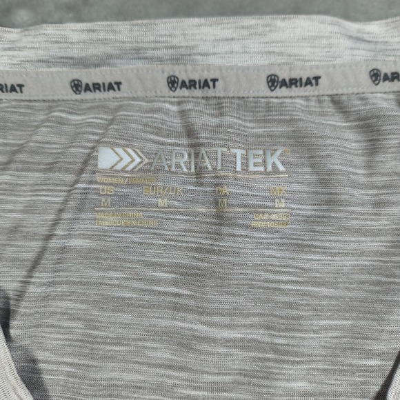 Ariat Laguna Shirt Womens Medium Gray Tek V Neck Short Sleeve Performance - Picture 3 of 9